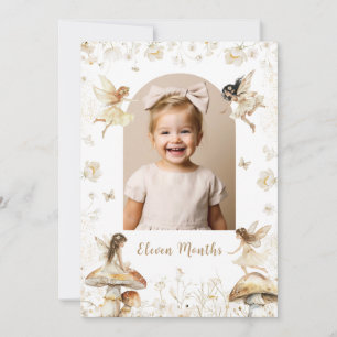 Tarjeta fotográfica Fairy First Year Boho Mileston