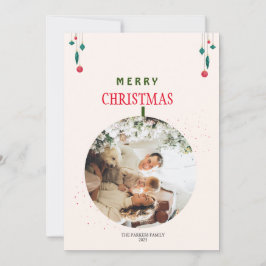 Tarjeta fotográfica familiar de Navidades modernos