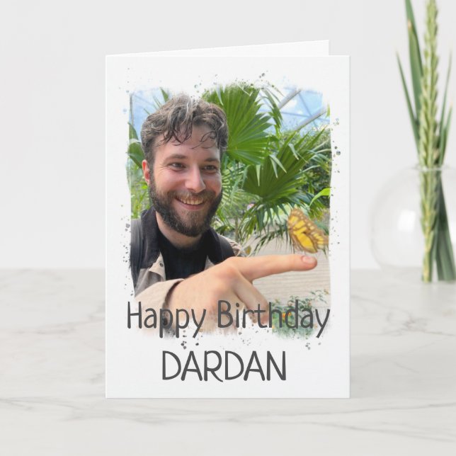 Tarjeta fotográfica feliz cumpleaños Personalizado (Anverso)
