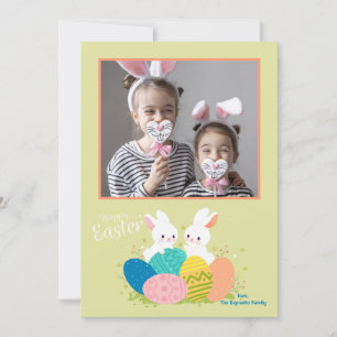 Tarjeta fotográfica feliz de Pascua