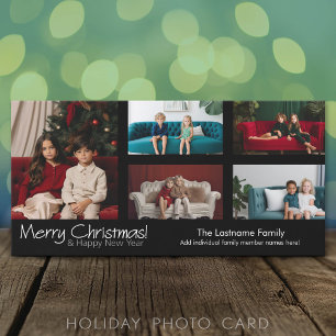 Tarjeta fotográfica: Feliz Navidad con 5 collages