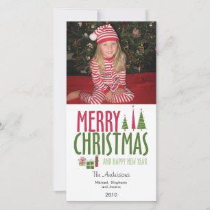 Tarjeta fotográfica Feliz Navidad y Feliz Año Nuev