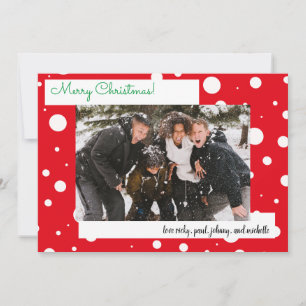 Tarjeta fotográfica Feriado por la Nieve Roja navi