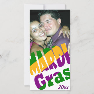 Tarjeta fotográfica Fiesta Mardi Gras 20xx persona