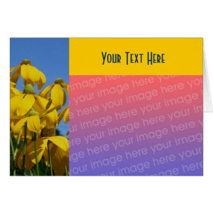 Tarjeta fotográfica floral amarilla de los pintore