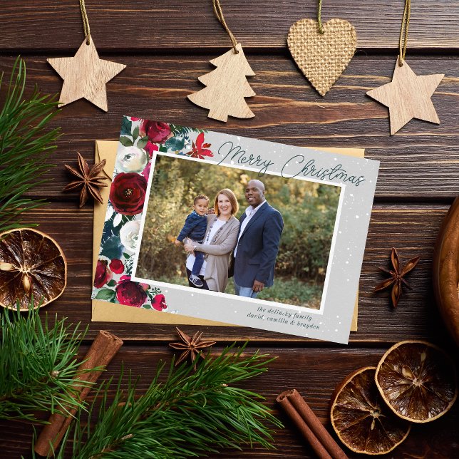 Tarjeta fotográfica floral de ferias navideñas fam (Subido por el creador)
