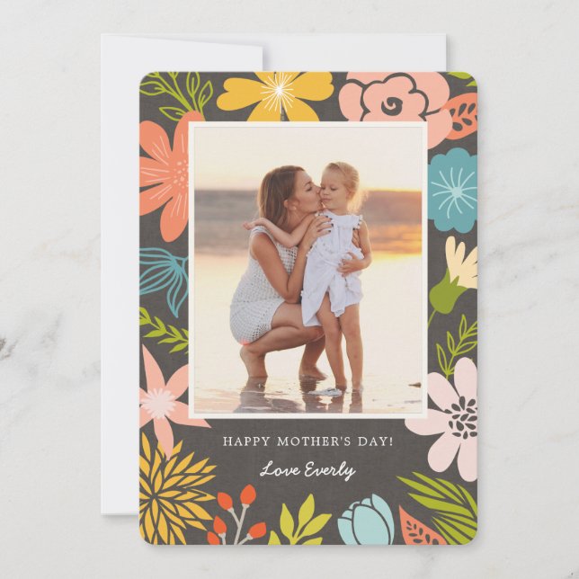 Tarjeta fotográfica Floral del Día de la Madre (Anverso)