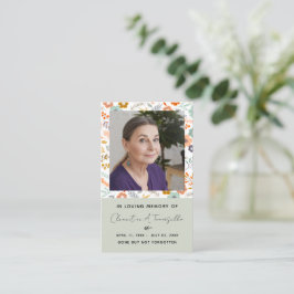 Tarjeta fotográfica Floral Dove Funeral Memorial