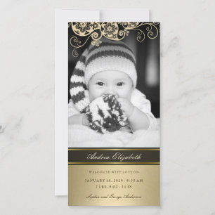 Tarjeta fotográfica Floral Paisley Gold para anunc