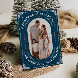 Tarjeta fotográfica Folk Art de navidad