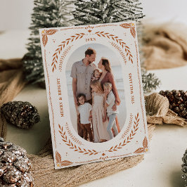 Tarjeta fotográfica Folk Art de navidad