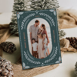 Tarjeta fotográfica Folk Art de navidad