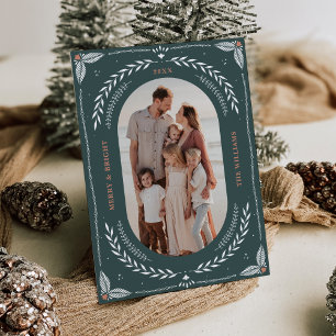 Tarjeta fotográfica Folk Art de navidad