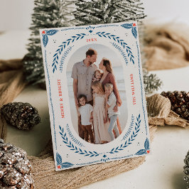 Tarjeta fotográfica Folk Art de navidad