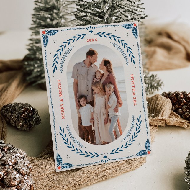 Tarjeta fotográfica Folk Art de navidad (Subido por el creador)