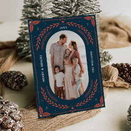 Tarjeta fotográfica Folk Art de navidad