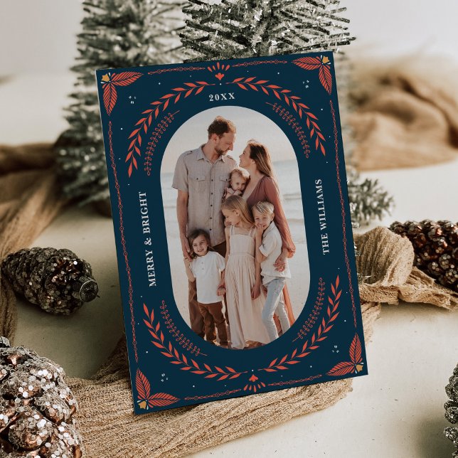 Tarjeta fotográfica Folk Art de navidad (Subido por el creador)