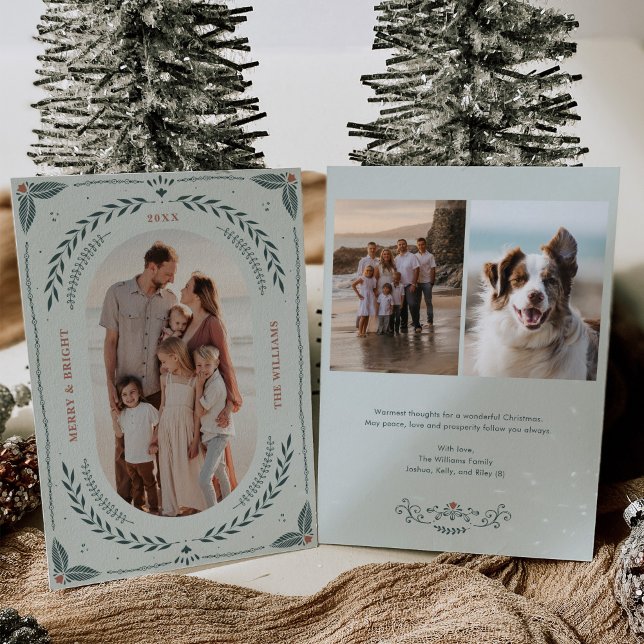 Tarjeta fotográfica Folk Art de navidad (Subido por el creador)