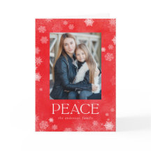 Tarjeta fotográfica Frost Peace Red Watercolor