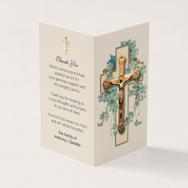 Tarjeta fotográfica Funeral Gold Crucifix (Exterior)