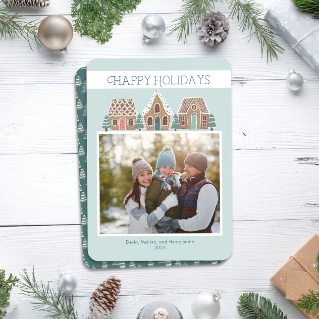 Tarjeta fotográfica Gingerbread Holiday para la fa (Subido por el creador)