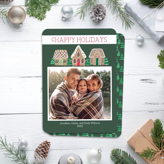 Tarjeta fotográfica Gingerbread Holiday para la fa (Subido por el creador)