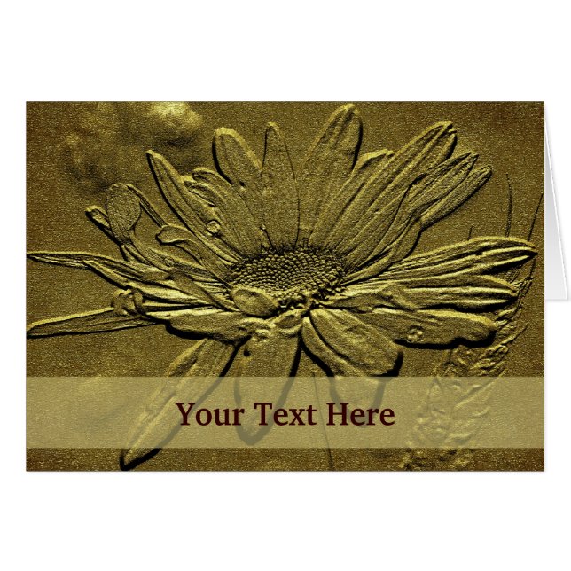 Tarjeta fotográfica Golden Daisy Floral (Anverso (Horizontal))