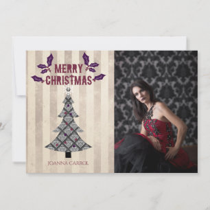 Tarjeta fotográfica Gótica de Árbol de Navidad