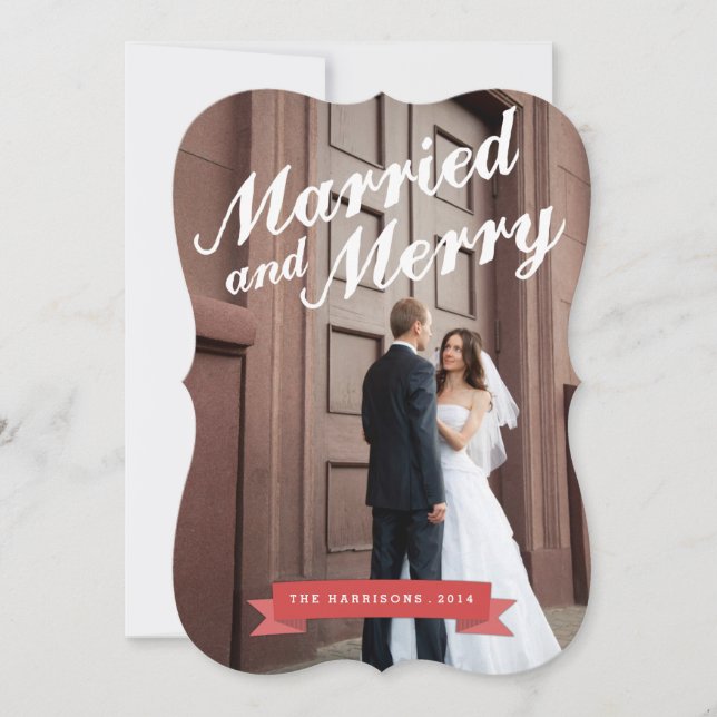Tarjeta fotográfica grande para casados y feriados (Anverso)