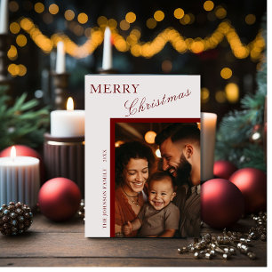 Tarjeta fotográfica Gray and Red Script Family