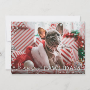 Tarjeta fotográfica Gray Happy Pawlidays Pet Lover