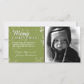 Tarjeta fotográfica Green Grunge Christmas