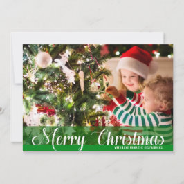 Tarjeta fotográfica Green Merry Christmas