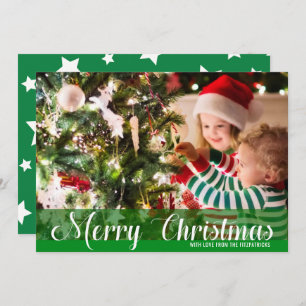 Tarjeta fotográfica Green Merry Christmas