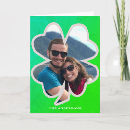 Tarjeta fotográfica Green Shamrock st patrick's Da