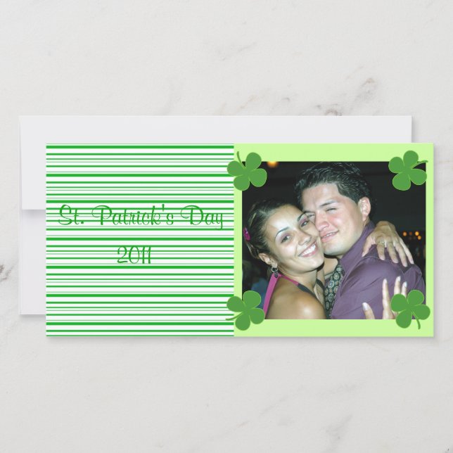 Tarjeta fotográfica Green Stripes St. Patrick (Anverso)