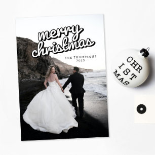 Tarjeta fotográfica Groovy Retro Modern Minimal pa