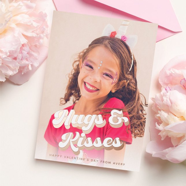 Tarjeta fotográfica Groovy Rosa Gold El día de San (Subido por el creador)