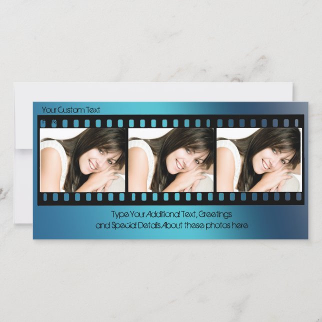Tarjeta fotográfica Guay Blue Filmstrip, todo el t (Anverso)