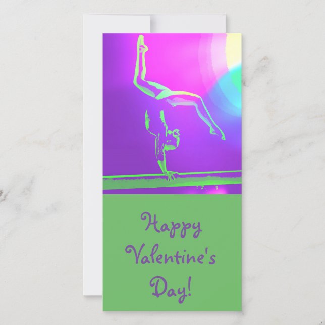 Tarjeta fotográfica Gymnast El día de San Valentín (Anverso)