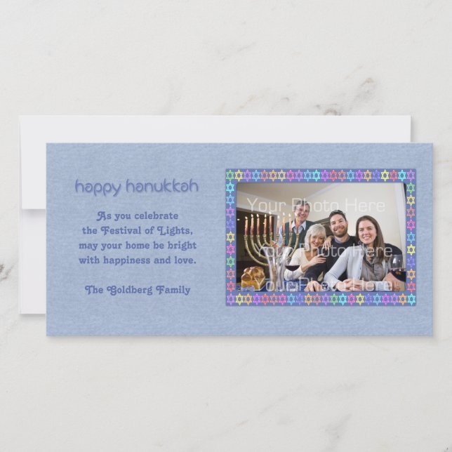 Tarjeta fotográfica Hanukkah Star (Anverso)