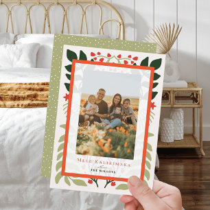 Tarjeta fotográfica hawaiana Quilt Holiday para na