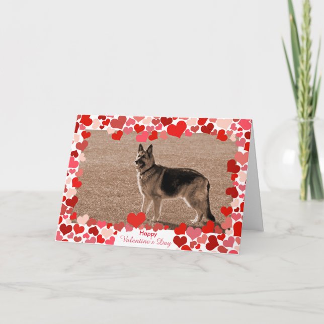 Tarjeta fotográfica Hearts German Shepherd El día  (Anverso)