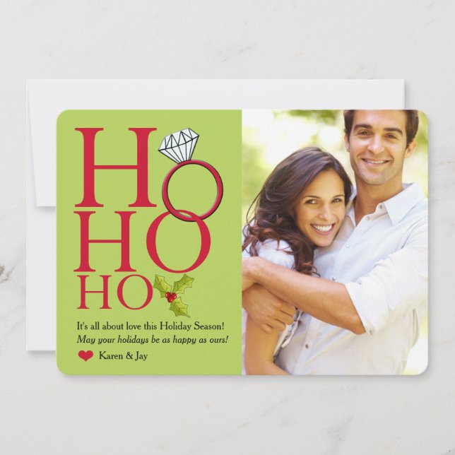 Tarjeta fotográfica Ho Ho Ho Ring (Anverso)