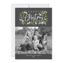 Tarjeta fotográfica Holly-Holiday para navidades