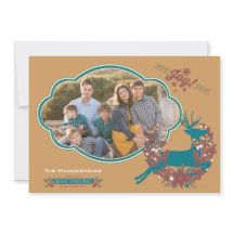 Tarjeta fotográfica Holly Jolly Joy Navidades Holi