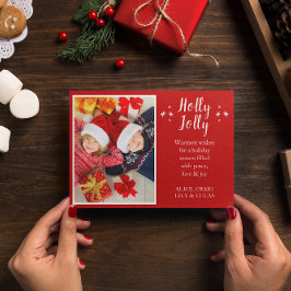 Tarjeta fotográfica Holly Jolly Nordic Reindes Hol