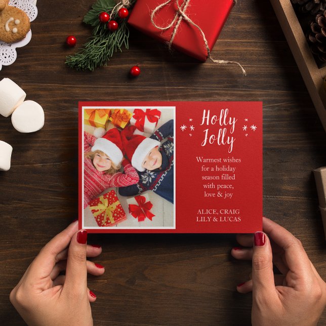 Tarjeta fotográfica Holly Jolly Nordic Reindes Hol (Subido por el creador)
