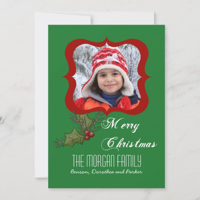 Tarjeta fotográfica Holly Square (Anverso)