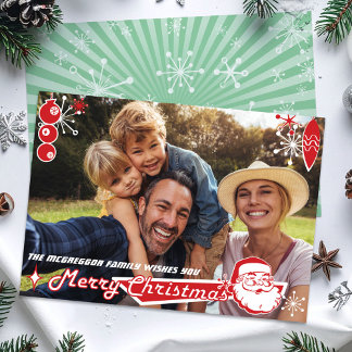 Tarjeta fotográfica horizontal de Navidad de media